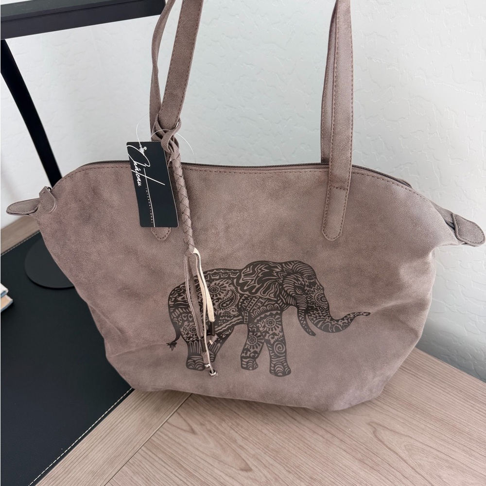 NWT India Elephant Print Tote Bag
